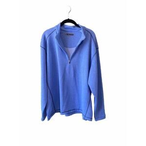 Pebble Beach Sweater Mens XL Blue Pullover Quarter Zip Activewear Golf Outdoor
